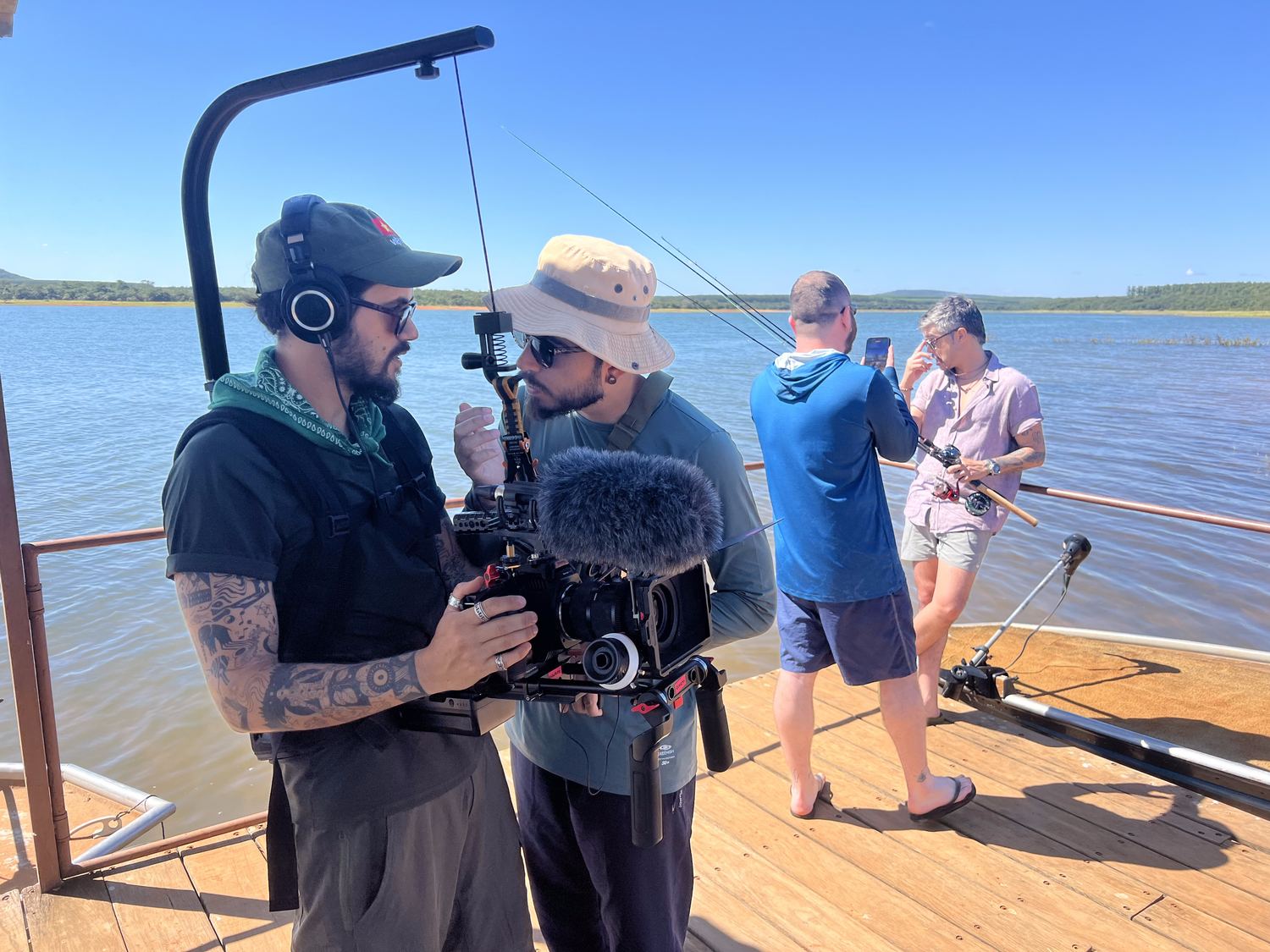 Filmagem em cima do píer