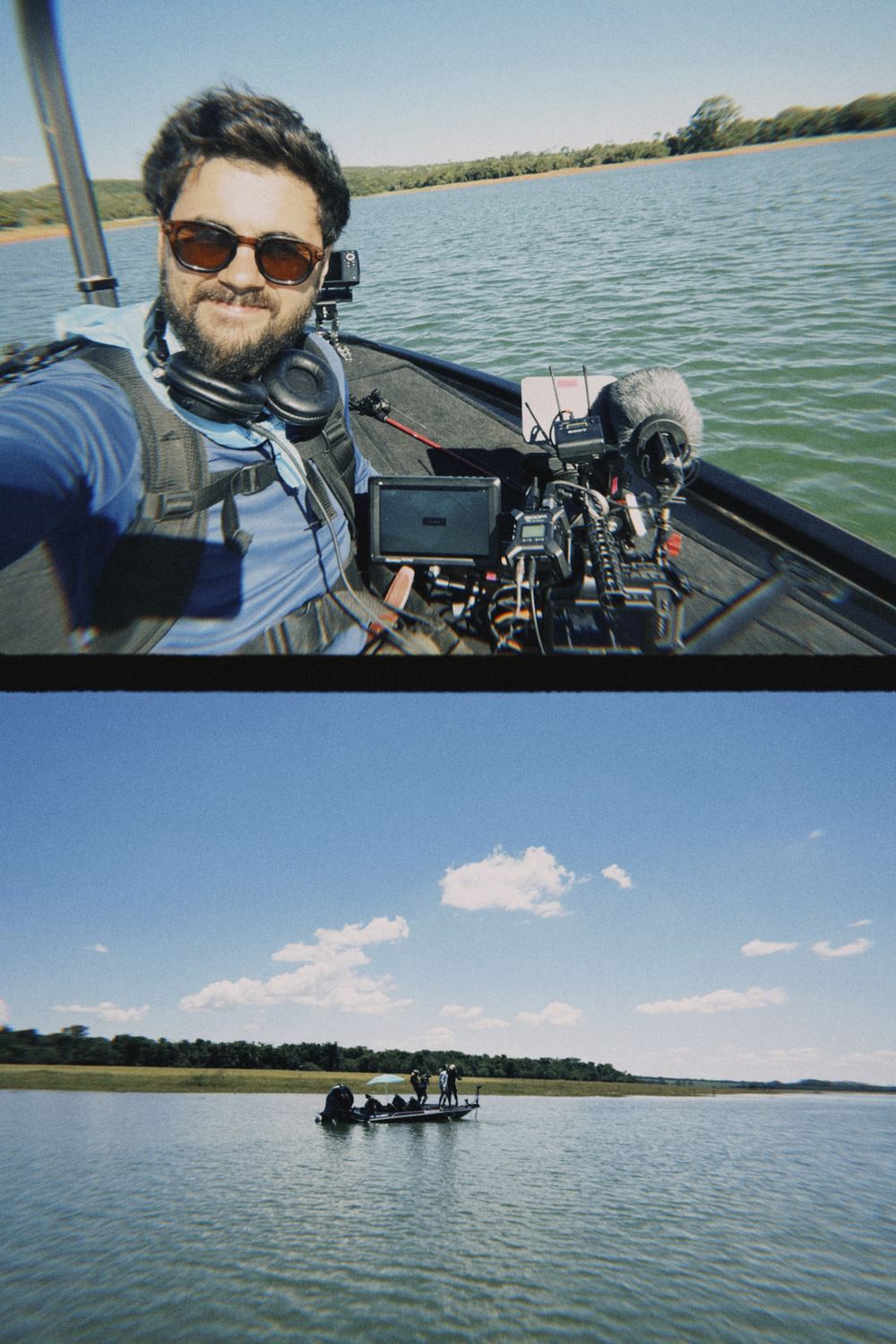 Bastidores no barco